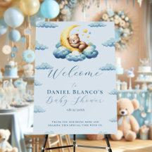 Signe de bienvenue ours pour Baby Shower
