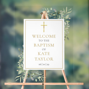 Signe de bienvenue pour baptême ou christening ave