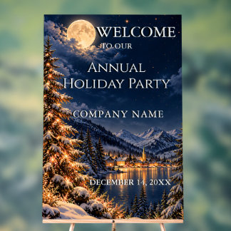 Signe de bienvenue pour la fête de Noël en entrepr