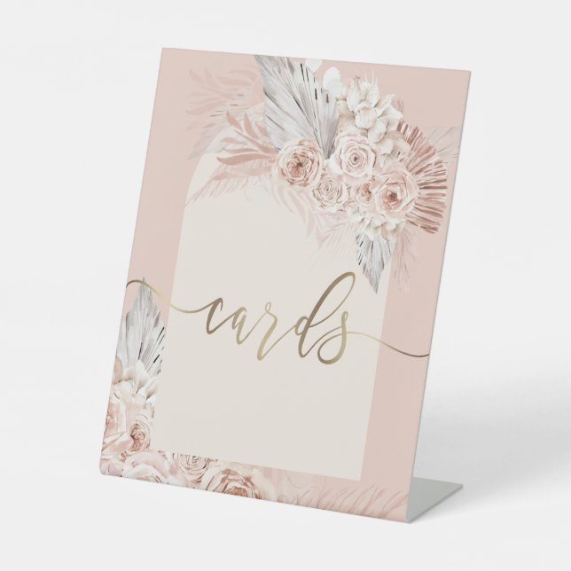 signe de carte de fleurs boho (Recto)