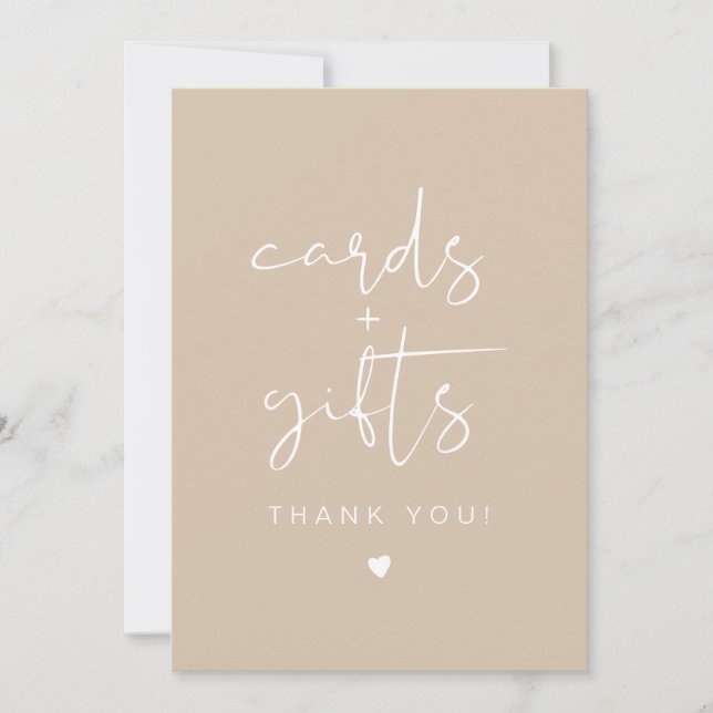 SIGNE DE CARTES ET Cadeaux en crème beige INDIE (Devant)