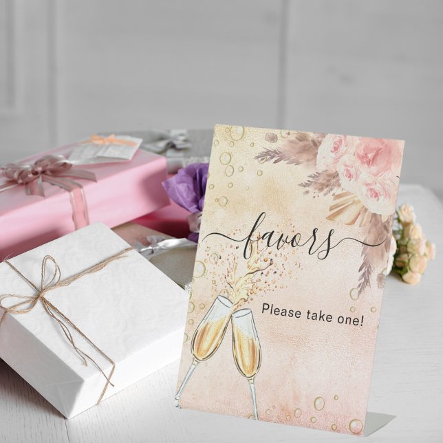 Signe de faveur de petit-déjeuner champagnisé pour (Créateur téléchargé)