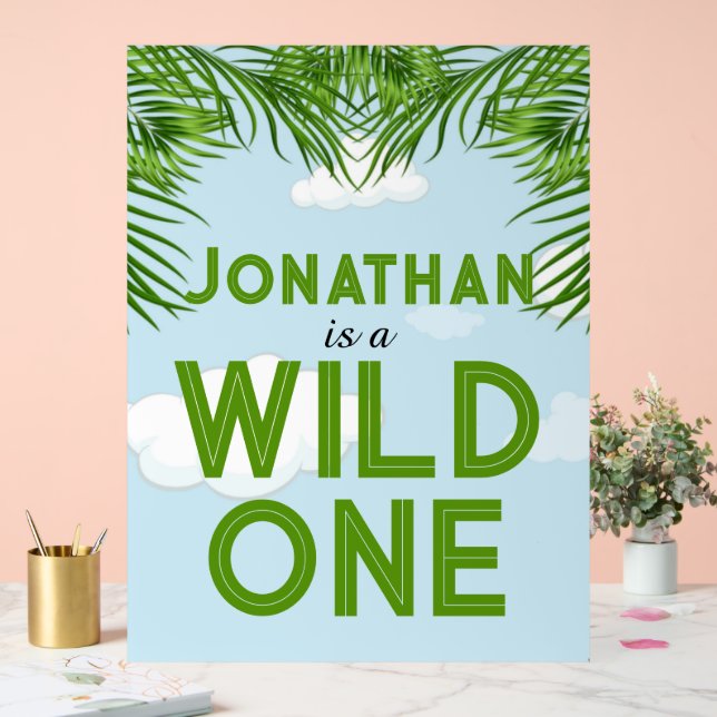 SIGNE DE FÊTE DE LA Jungle DE Safari Wild One (Mariage)