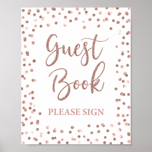 Signe de fête de livre d'or rose pailleté de confe (Devant)