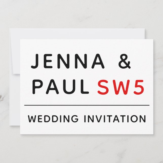 SIGNE DE LA RUE LONDON | FAIRE-PART DE MARIAGE (Devant)