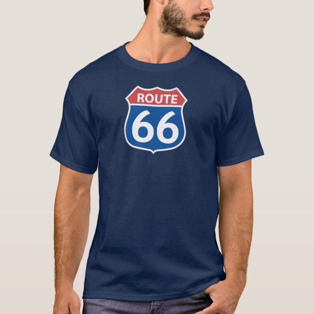 SIGNE de l'ITINÉRAIRE 66 des hommes ROUGE, T-shirt (Devant)