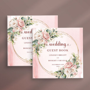 Signe de livre d'or floral en or rose classique 