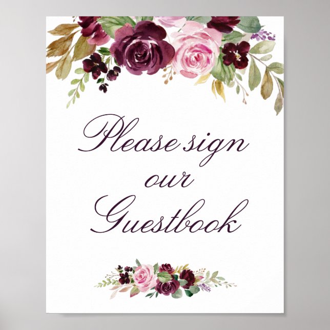 signe de livre d'or mariage à fleurs violettes (Devant)