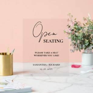 Signe de Mariage de script minimaliste moderne ouv