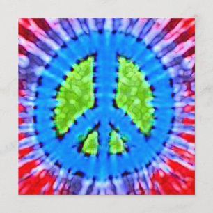 Signe de paix Lright Tie Dye Invitations