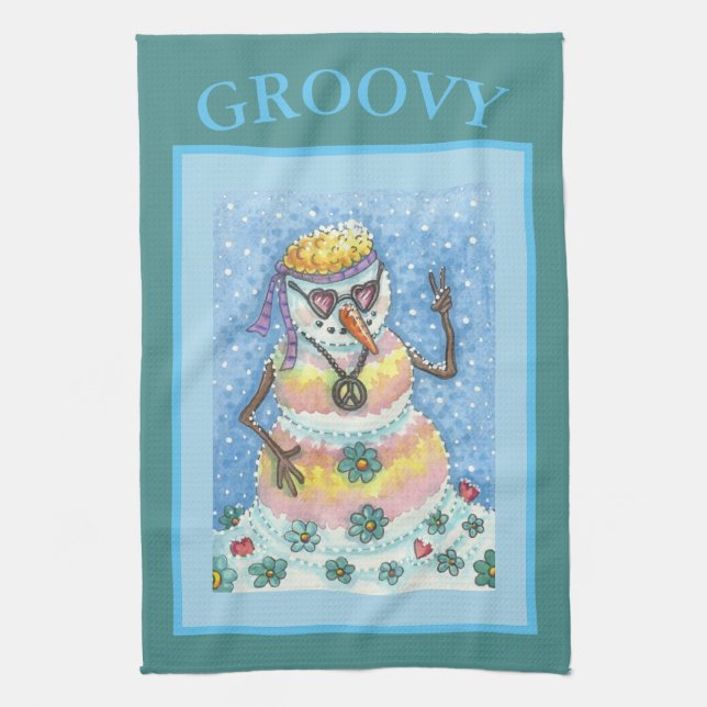 SIGNE DE PAIX super DE LA NEIGE, SERVIETTE DE CUIS (Vertical)