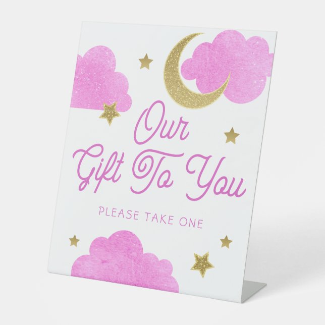 Signe de préférence sur le Baby shower rose lune (Recto)