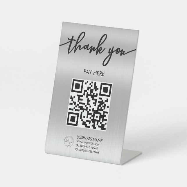 Signe de soie professionnelle Scan Me QR Code Code (Recto)