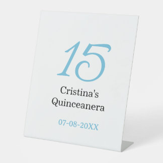 Signe De Table 15e anniversaire de quinceanera bleu noir lettre n