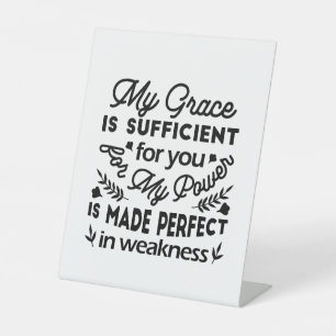 Signe De Table 2 Corinthiens 12:9 – Ma Grâce Est Suffisante Art
