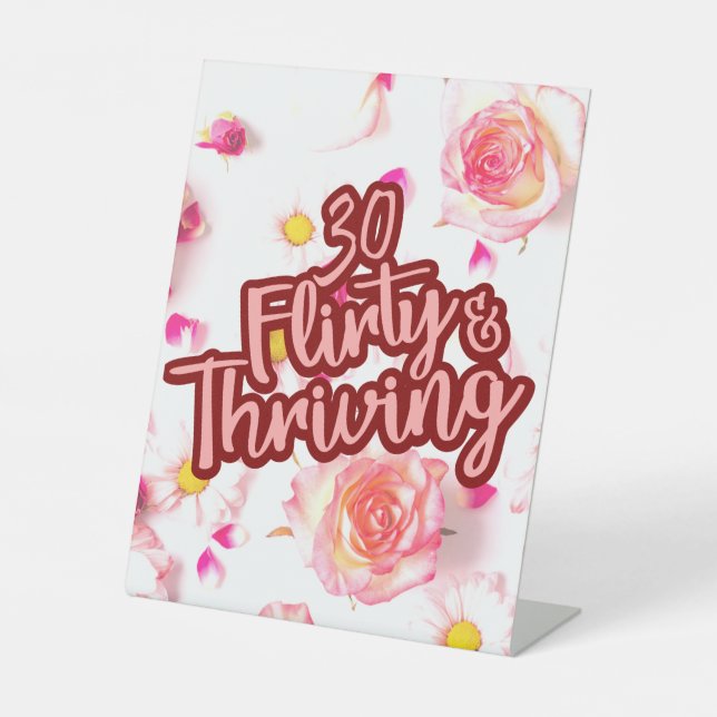 Signe De Table 30e anniversaire Trente Flirty et Fun Fun Rose (Recto)