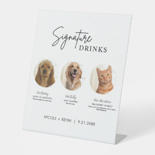 Signe De Table 3 boissons signatures pour animaux de compagnie Pa