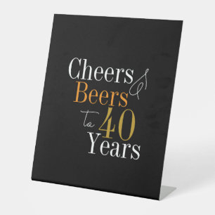Signe De Table 40e anniversaire Soeurs et bières Black Gold Party