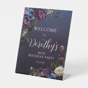 Signe De Table 70e anniversaire Purple Moody Flower Accueil perso