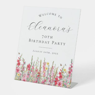 Signe De Table 70e fête d'anniversaire Août Fleur de naissance Bi