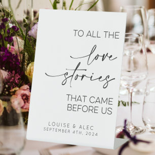 Signe De Table À Toutes Les Histoires D'Amour Qui Nous Sont Venue