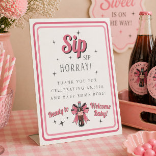 Signe De Table À votre santé Rétro Baby Shower Boisson gazeuse