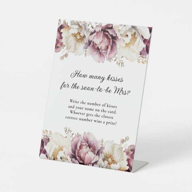 Signe De Table Abondance Florale Rustique Combien De Baisers Jeu (Recto)