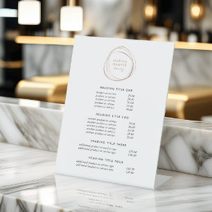 Signe De Table Abstrait or Rose Faux Tarifs et services