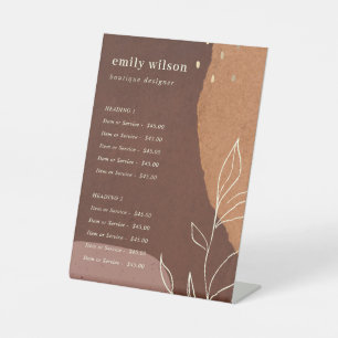 Signe De Table Abstrait rouille Orange Foliage Service Prix