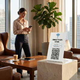 Signe De Table Accès WiFi QR Entreprise Scannez Réseau Invité Con