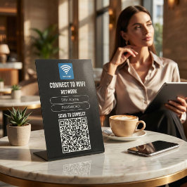 Signe De Table Accès WiFi QR Entreprise Scannez Réseau Invité Con