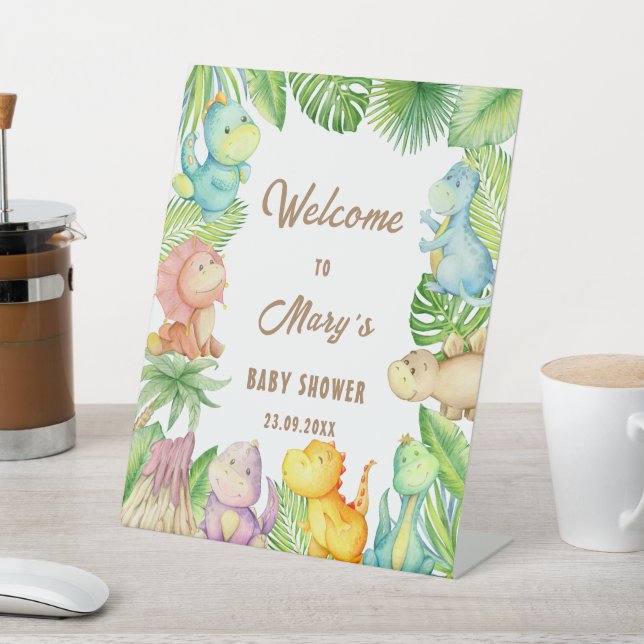 Signe De Table Accueil bébé Dinosaur (In SItu)