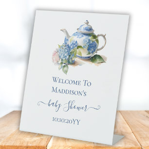Signe De Table Accueil de la Baby Shower Tea Party au Hortensia B