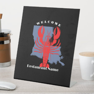 Signe De Table Accueil moderne écrevisse rouge Louisiane nom pers