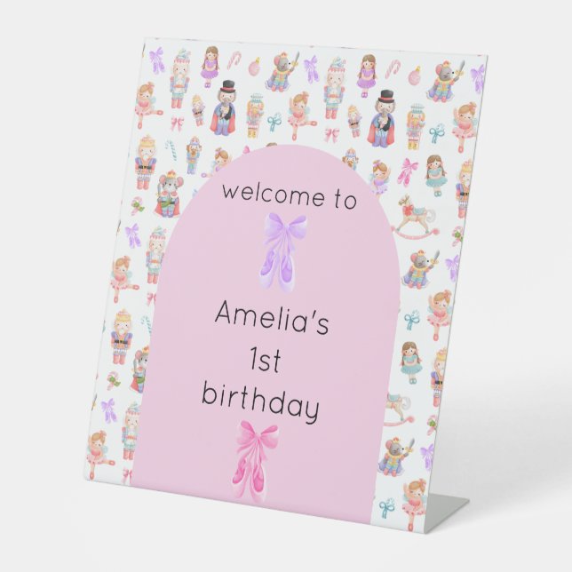 Signe De Table Accueil pour l'anniversaire de Nutcracker (Recto)