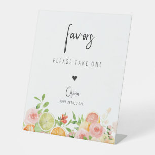 Signe De Table Acitrus floral clair Faveurs Signer personnalisé