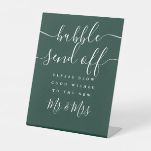 Signe De Table Adieu Chic Écriture Bulle Vert Émeraude