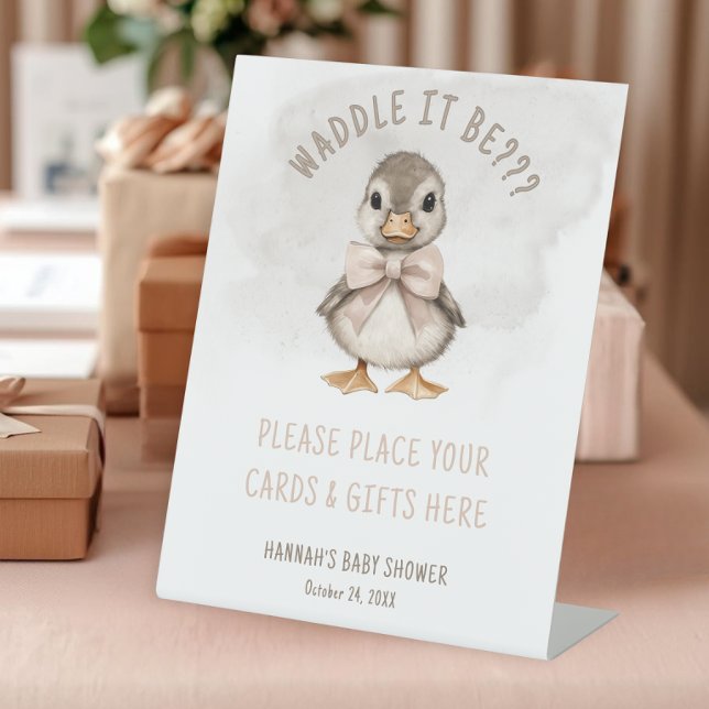 Signe De Table Adorable Duckling Waddle It Be Baby Shower Gift (Adorable Duckling Waddle It Be Baby Shower Gift Table Pedestal Sign)