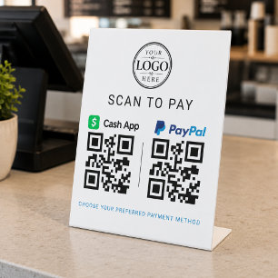 Signe De Table Affichage de paiement sur table Cash App PayPal