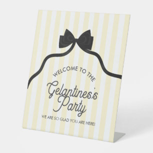 Signe De Table Affiche de bienvenue de Black Bow Galentine Party
