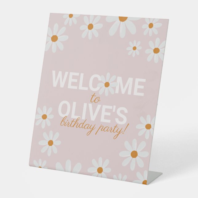 Signe De Table Affiche de bienvenue de fête d'anniversaire de Ret (Recto)