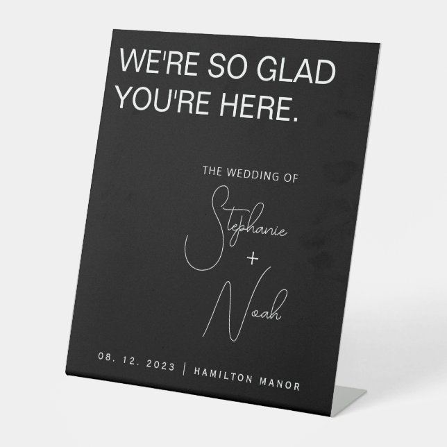 Signe De Table Affiche de bienvenue Mariage moderne minimaliste n (Recto)