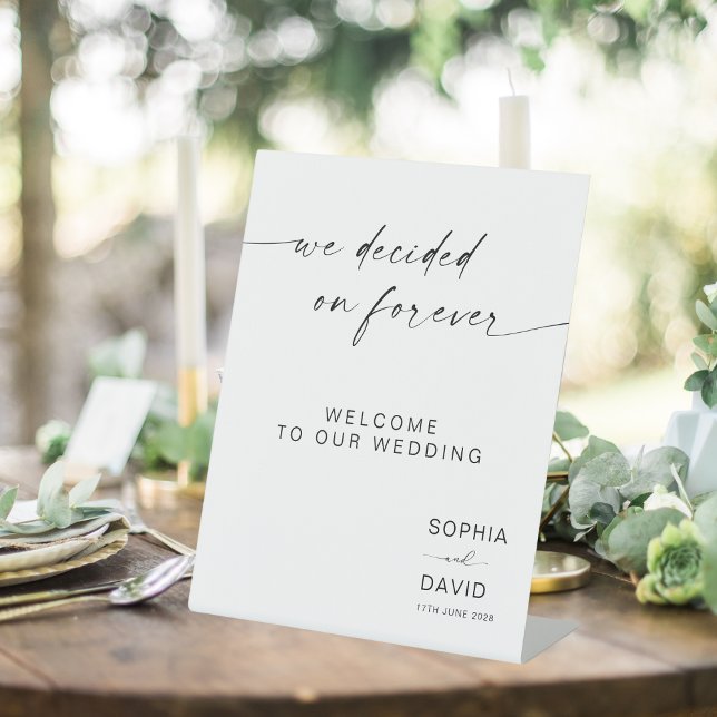 Signe De Table Affiche de bienvenue Mariage moderne Nous avons dé (Créateur téléchargé)
