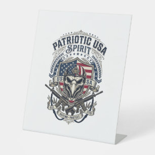 Signe De Table Aigle Tactique Patriotique Crâne Inspiré Militaire