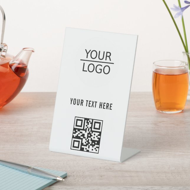 Signe De Table Ajouter le logo QR Code Entreprise de texte person (In SItu)