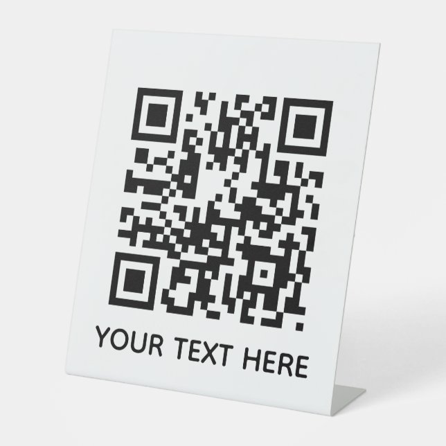 Signe De Table Ajouter votre propre code QR Code texte Scan menu  (Recto)