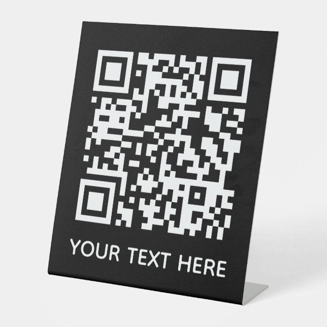 Signe De Table Ajouter votre propre code QR texte Scan menu link  (Recto)