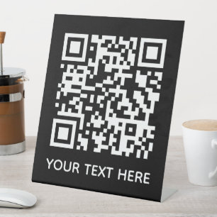 Signe De Table Ajouter votre propre code QR texte Scan menu link