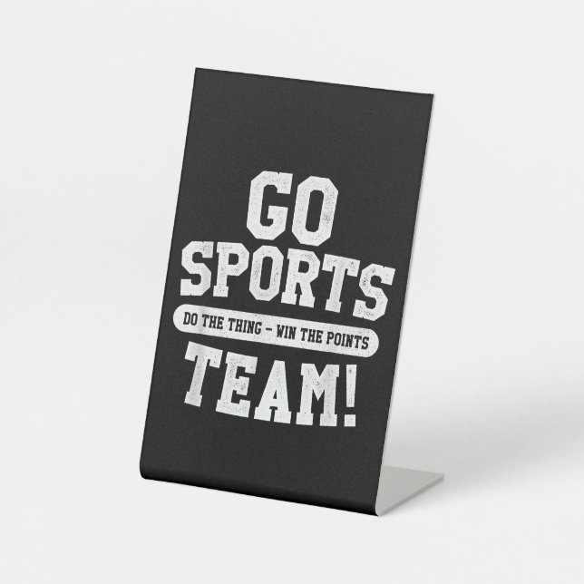 Signe De Table Allez l'équipe sportive ! Sports amusants (Recto)