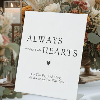 Signe De Table Always In Our Hearts Wedding Memorial